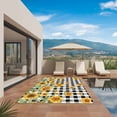 thumbnail image 3 of Orange Sunflower Outdoor Rug for Patio/Deck/Porch, Non-Slip Large Area Rug 3 x 5 Ft, Vintage Black Plaid Bee Floral Summer Indoor Outdoor Rugs Washable Area Rugs, Reversible Camping Rug Carpet Runner, 3 of 8