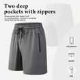 thumbnail image 2 of 2 Pack Men's Athletic Shorts Mesh Workout Gym Activewear Basketball Shorts With Zipper Pockets, 2 of 7