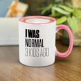 thumbnail image 3 of Shop4Ever I Was Normal 3 Kids Ago Ceramic Coffee Mug Cup Gift for Mom Dad (Pink Handle 11 oz.), 3 of 4