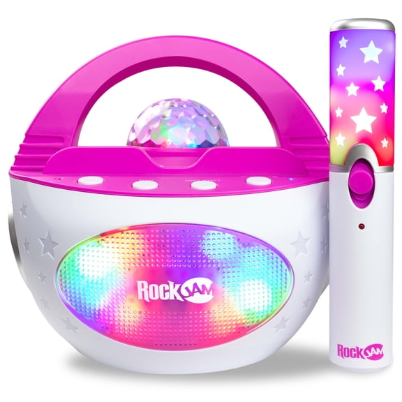 RockJam 10-Watt Aux & Bluetooth Rechargeable Karaoke Machine with Wireless Microphone