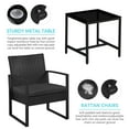 thumbnail image 3 of Topeakmart 3-piece Patio Set 2 Rattan Chairs & Table with Cushions, Black, 3 of 6