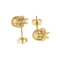 thumbnail image 3 of 14k Yellow Gold Classic Love Knot Stud Post Earrings, 3 of 5