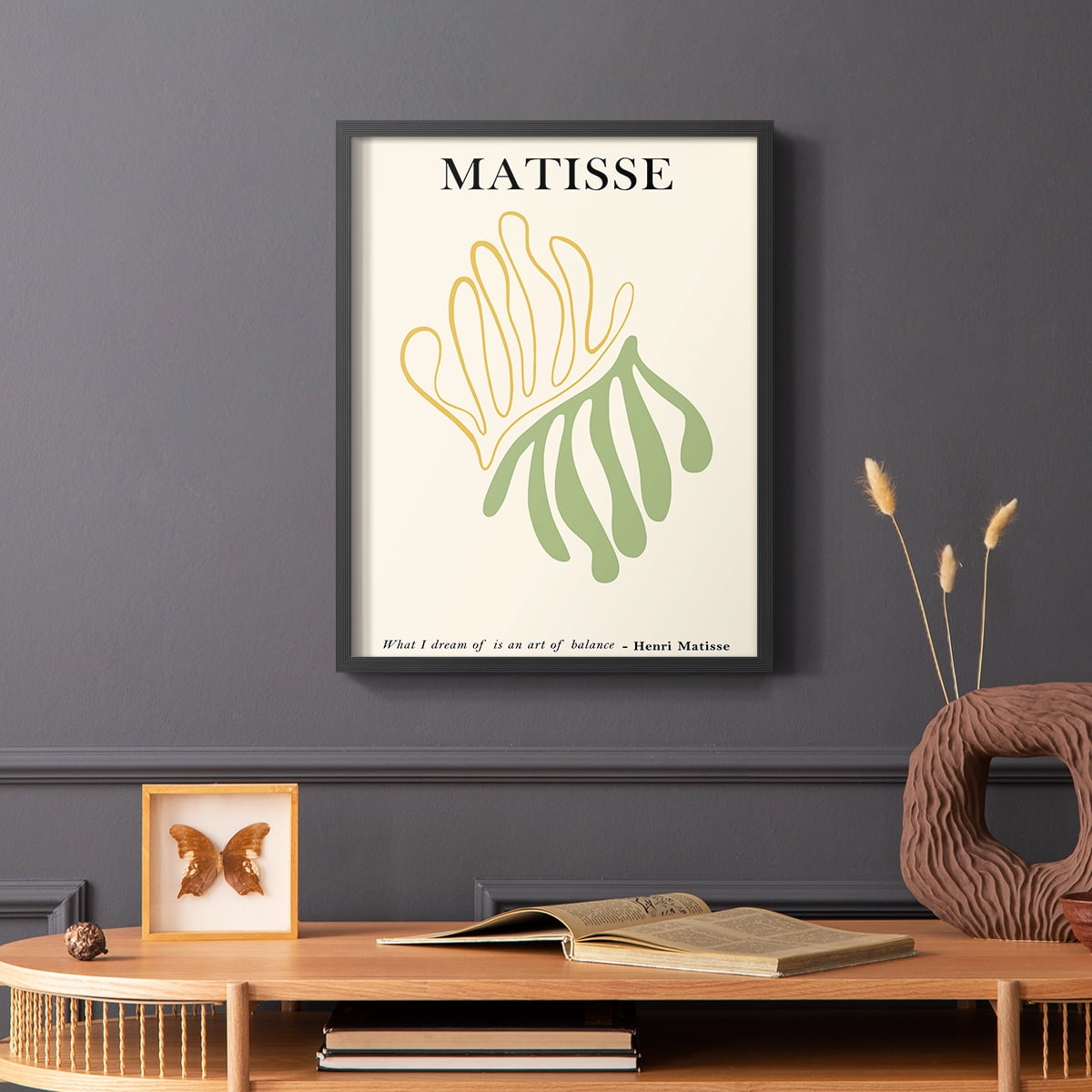 Matisse CDLXXXV in Black Solid Wood Framed Print No Nail Hanging