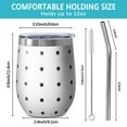 thumbnail image 5 of 12oz Stainless Steel Insulated Wine Tumbler with Lid and Straw – Double Wall Vacuum Mug for Hot & Cold Drinks, 304 Steel Interior, Sweat-Free Design, 5 of 5