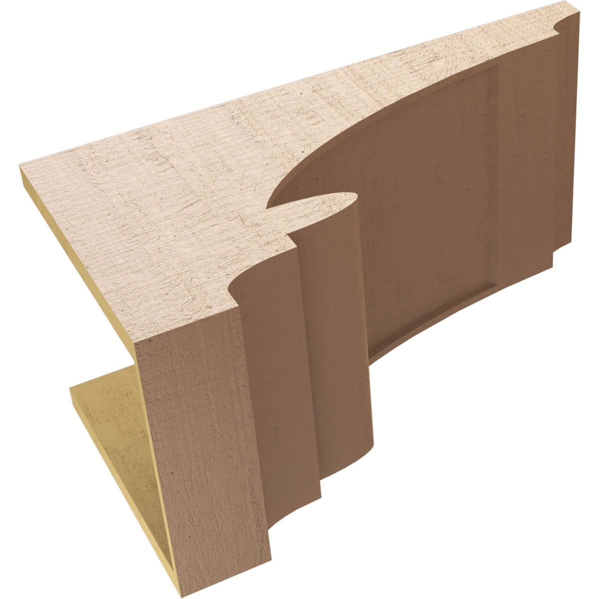 12"W x 24"D x 12"H Wide Diane Rough Cedar Woodgrain TimberThane Corbel, Primed Tan