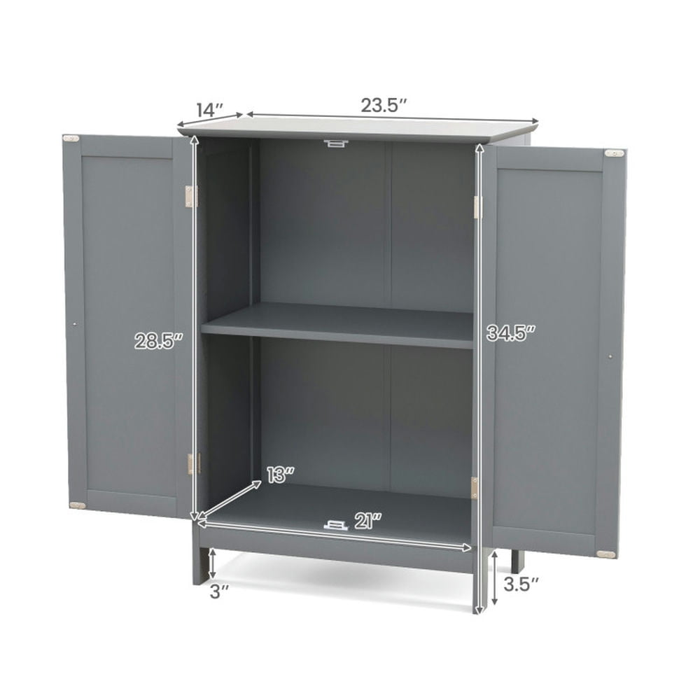 Finihen Bathroom Storage Cabinet, Bathroom Floor Cabinet, Bathroom Floor Storage Double Door Cupboard Cabinet, for Bathroom, Living Room, Bedroom, Kitchen, Gray Finihen Bathroom Storage Cabinet, Bathroom Floor Cabinet, Bathroom Floor Storage Double Door Cupboard Cabinet, for Bathroom, Living Room, Bedroom, Kitchen, Gray