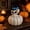 B, variant on Resin Skull White Pumpkin Figurine With Bow Hat Decor Freestanding Tabletop Statue For Halloween Indoor Party Shelf Mantel Seasonal Home Decor.B:1Pc(3.93*4.92 in)
