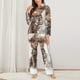 thumbnail image 2 of Balery C Conjunto de Pijama con Estampado para Mujer, Conjunto de Dos Piezas con Manga Larga, Ropa de Dormir Suave con Bolsillos, Pijamas Cómodos-Small, 2 of 7