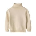thumbnail image 2 of Cowsor Toddler Baby Boys Girls Knit Sweaters Turtleneck High Collar Fall Winter Soft Warm Sweater Pullover Tops, 2 of 7