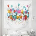 thumbnail image 1 of Balloons Tapestry, Celebration Gathering with Friends Party Happy Birthday Lettering Wishes Artwork, Fabric Wall Hanging Decor for Bedroom Living Room Dorm, 5 Sizes, Multicolor, by Ambesonne, 1 of 1