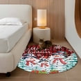 thumbnail image 2 of Round Rug 4Ft Washable Non-Slip, Christmas Circle Area Rugs for Living Room Bedroom, Snowman Pine Trees Snowflakes Buffalo Plaid Indoor Floor Mats Carpet Runner for Home Decor Aesthetic, 2 of 8