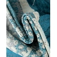 thumbnail image 6 of Unique Loom Outdoor Modern Collection Area Rug - Seaglass (5' 3" x 8' Rectangle Blue and Ivory/Navy Blue), 6 of 8