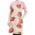 thumbnail image 5 of Strawberry Plants Fruit Heart Beige Pattern Apron-Garden Aprons for Women with Pockets-Cotton Linen Waterproof Kitchen Cooking Gardening Aprons Adjustable for Kitchen,Cooking,BBQ and Salon 33x27 Inch, 5 of 7