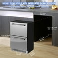 thumbnail image 4 of KFFKFF 24-inch Below-Counter Fridge, Dual-Drawer Refrigeration with Variable Temperatures, 4.87 Cubic Feet Volume, Water-Resistant Interior and Exterior Below-Counter Freezer, 4 of 9