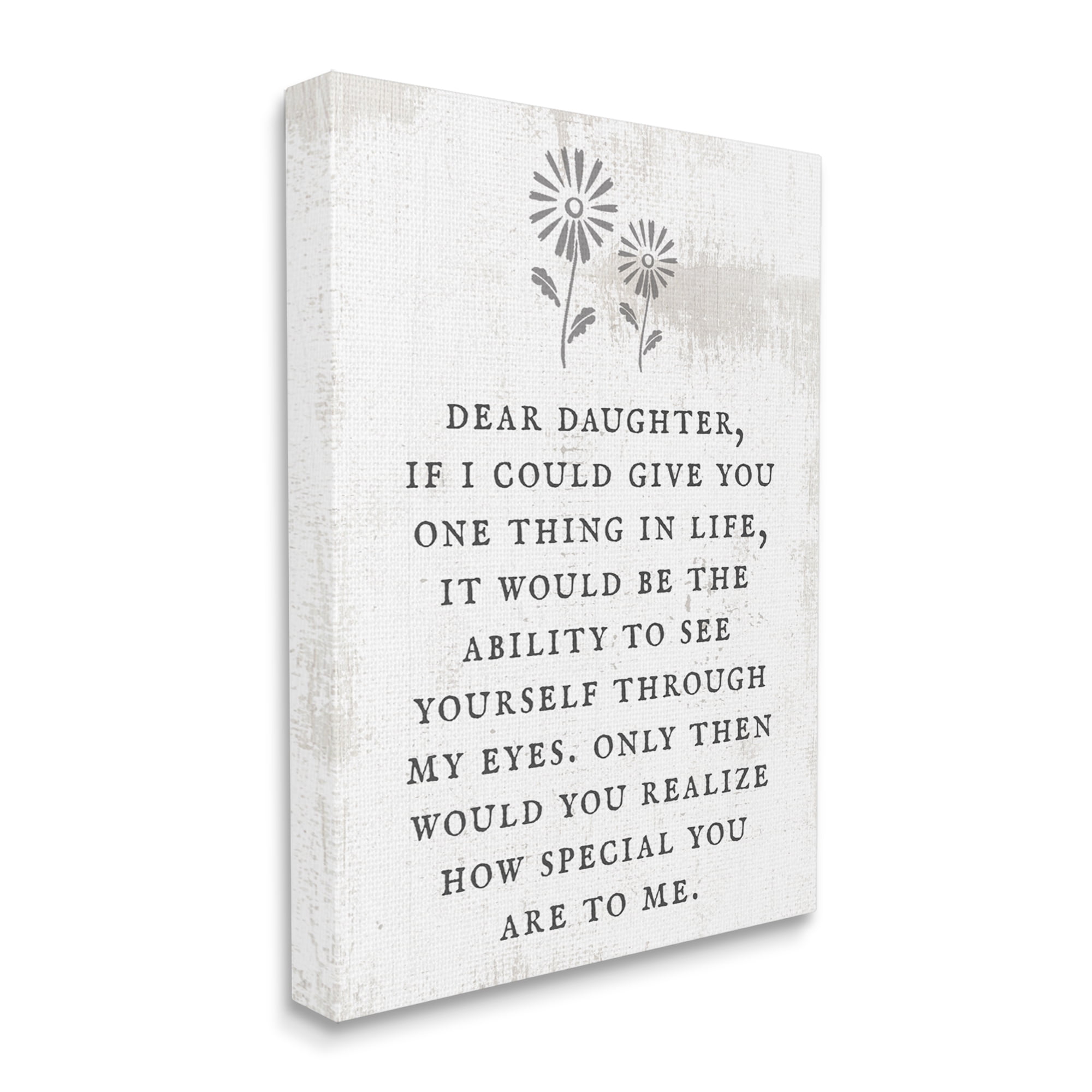 Stupell Industries Dear Daughter How Special You Are Phrase Rustic Flower, 24 x 30, Design by Daphne Polselli