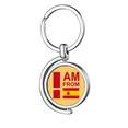 thumbnail image 1 of I Am From Spain Art Deco Fashion Rotating Keychain Metal Keyring Holder, 1 of 2
