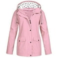 thumbnail image 4 of Dezsed Women Raincoat Waterproof Trench Coat Women Solid Rain Jacket Outdoor Plus Size Hooded Raincoat Windproof Pink L, 4 of 4