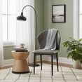 thumbnail image 3 of LeisureMod Mosaic Dining Upholstered Fabric Side Foam Cushioned Modern Accent Chair with Metal Legs for Living Room, Kitchen, Olive Green, 3 of 14