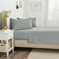 thumbnail image 3 of Great Bay Home Solid Viscose from Bamboo Wrinkle-Resistant Sheet Set  (Queen, Slate), 3 of 6