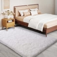 thumbnail image 4 of Janvonne Soft Fluffy Shaggy Area Rug, 5'x 7' White Plush Fuzzy Carpet for Bedroom Living Room, Non-Slip Modern Indoor Shag Rug for Kids Room Nursery Home Decor, 4 of 8