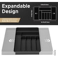 thumbnail image 2 of homicozy Cutlery Drawer Organiser, 9 Divider Expandable Kitchen Drawer Organiser, Adjustable Utensil Tray and Silverware , Multi-Function Compact Drawer Storage(Black-M）, 2 of 7