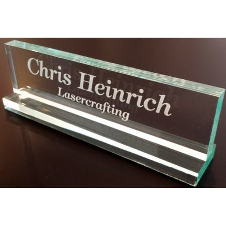 Office Desk Name Plate 1 2 Glass Like Acrylic Personalized