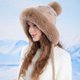 thumbnail image 3 of Sombreros de invierno para mujer, con orejeras y forro polar, de punto, con gran circunferencia de la cabeza., 3 of 8