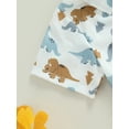 thumbnail image 6 of vera natura Kids Boys Summer Outfits Dinosaur Print Turn-Down Collar Short Sleeve Shirts and Shorts 2Pcs Clothes Set, 6 of 9