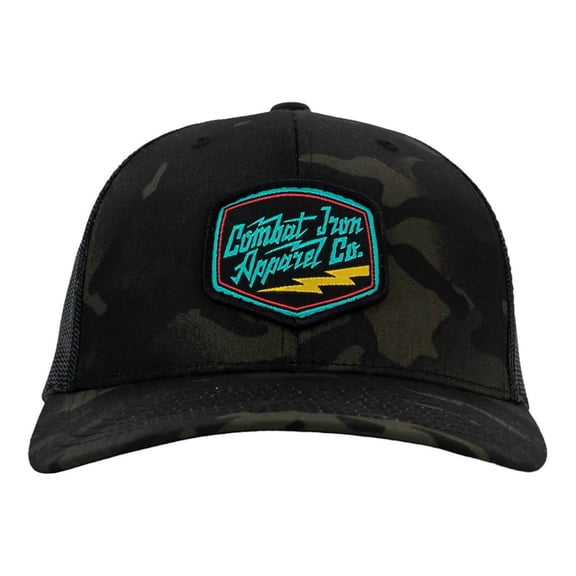 Retro Branded Combat Iron Patch Snapback Black Multicam / Black