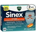 thumbnail image 2 of Vicks Sinex Daytime Congestion Pressure & Pain Liquid-Caps, 24ct, 2-Pack, 2 of 2