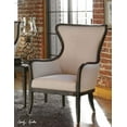 thumbnail image 2 of Uttermost Sandy Traditional Wood and Fabric Wingback Arm Chair in Beige, 2 of 2