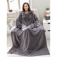thumbnail image 2 of Richie House Soft and Warm Fleece Throw Blanket with Sleeves RHB2861, 2 of 6