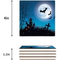 thumbnail image 3 of FMSHPON Happy Halloween Night Theme Set of 8 Coaster for Drinks, Absorbent Ceramic Stone Coasters Cup Mat with Cork Base for Home Kitchen Room Coffee Table Bar Decor, 3 of 4