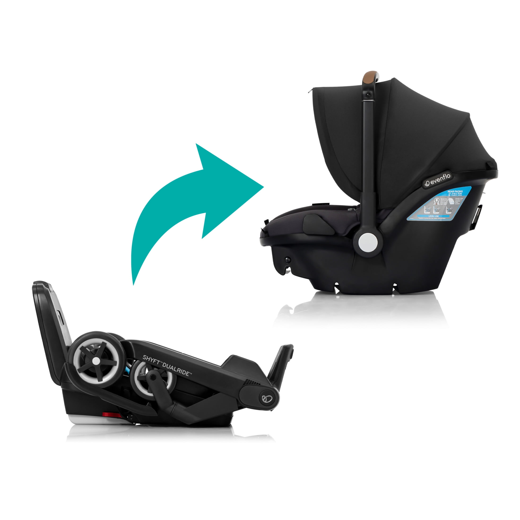 Shyft DualRide with Carryall Storage Infant Car Seat and Stroller Combo (Sylva Pink)