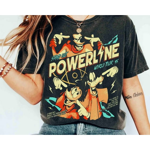 Retro Disney A Goofy Movie Powerline Stand Out World Tour T- Shirt, Disneyland Family Matching Tee, Magic Kingdom WDW Birthday 2025 Gift