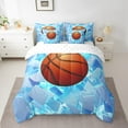 thumbnail image 2 of Erosebridal Basketball Bed in a Bag Full size,Rectangle Geometric Bed Set,Orange Blue,Reversible,Super Cozy,7 Pieces, 2 of 5