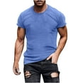 thumbnail image 2 of Tdoqot Mens Shirts- Fashion Summer Short Sleeve Casual T Shirt Blue Size M, 2 of 5