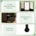thumbnail image 5 of Corner Vanity Desk with Mirror and Lights, Makeup Vanity Table with 5 Drawers, Storage Shelves, Charging Station, Compact Vanity Dressing Table for Small Space，Black, 5 of 6