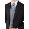 thumbnail image 2 of Men's Suit, Dovetail Collar Slim Fit Woven Black Classic Suit with Vest, 2 of 6