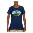 thumbnail image 2 of Made In America With Ukrainian Parts Womens Graphic T-Shirt, Navy, 3X-Large, 2 of 4