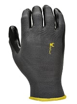 G & F Seamless Knit Nylon Nitrile-Coated Work Gloves, Black, Large, 6 Pairs