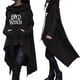 thumbnail image 2 of Gibobby Invierno y Navidad Sudaderas Mujer Media Longitud Sudor de fondo irregular de mangas Casual Ladies Encapuchado Hem Loose Sudadera Mujeres Hoodies & Sudaderas （Negro， S), 2 of 5