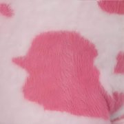 MOBBUNNY Women's Pink Milk Cow Pattern Fluffy Jumpsuit Cute Hooded Bodysuit for Homewear