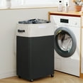 thumbnail image 5 of BGTREND 90L Laundry Hamper with Lid and Wheels Rolling Laundry Basket Collapsible Dirty Clothes Hamper for Bedroom Bathroom Closet (27.6 inches, Black), 5 of 7
