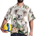 thumbnail image 4 of Koala Men's Short Sleeve Hawaiian Beach Shirt Casual Printed Button Down Summer Unisex Casual Shirt, 4 of 6