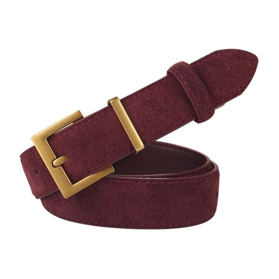 Retro Suede Belt Ladies Jeans Belt Women Fashion Dress Belt with Gold Buckl I9V5