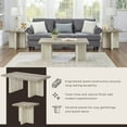 thumbnail image 5 of Roundhill Furniture 3-Piece Coffee Table Set, Coffee Table, Two End Tables, Weathered Gray and Beige, 5 of 12