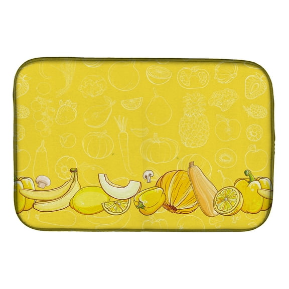 Fruits and Vegetables in Yellow Dish Drying Mat