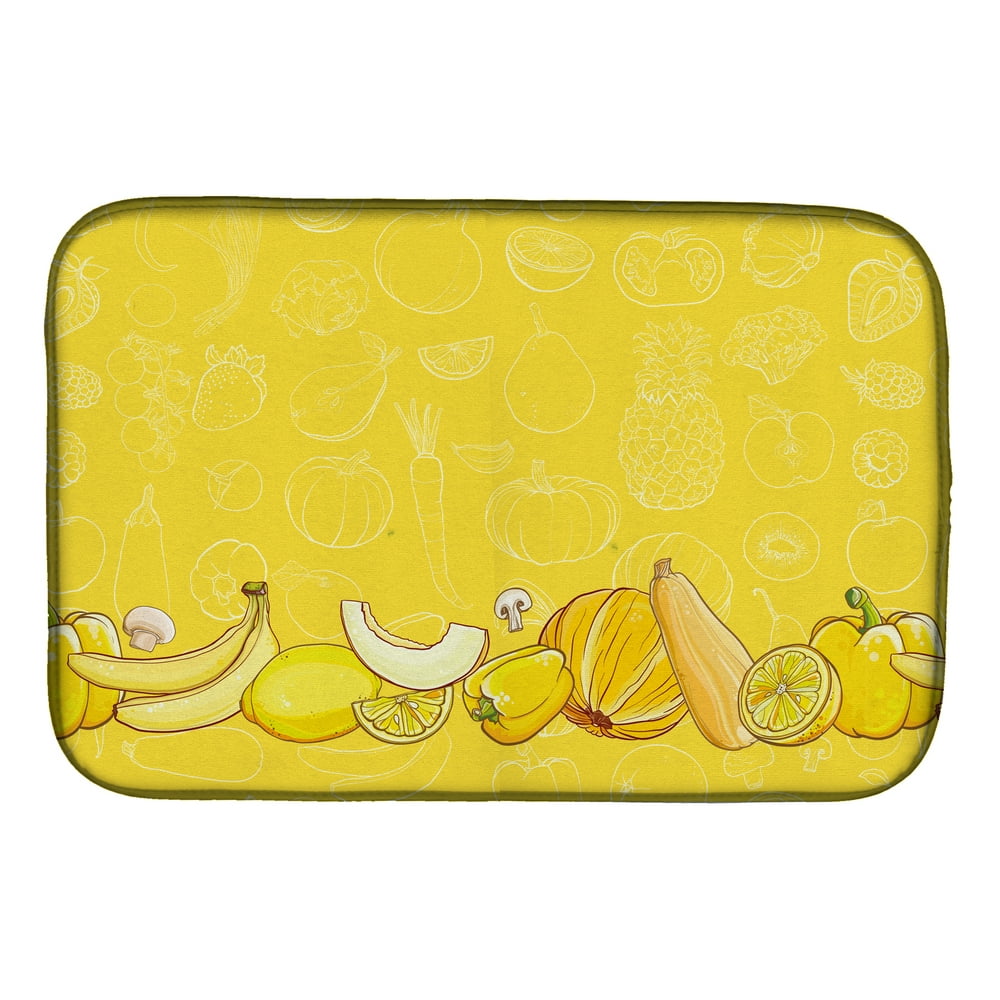 Fruits and Vegetables in Yellow Dish Drying Mat