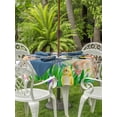 thumbnail image 2 of Outdoor Tablecloth with Umbrella Hole and Zipper, Easter Bunny Round Table Cloth 54 Inch Waterproof Tablecloth, Spring Easter Eggs Chicken Black White Plaid Picnic Table Cover for Patio Camping, 2 of 7